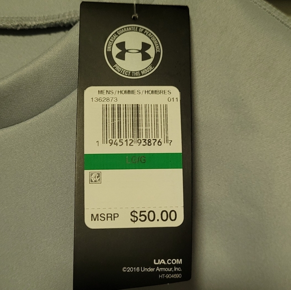 Under Armour Men's Rival Crew Long Sleeved Shirt Light Grey Size large - Picture 4 of 4